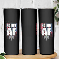 Native American Indian Skinny Tumbler Native AF Indigenous Vintage Thunderbird - Wonder Print Shop