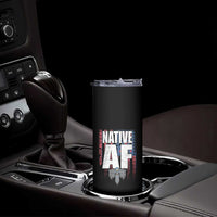 Native American Indian Skinny Tumbler Native AF Indigenous Vintage Thunderbird - Wonder Print Shop