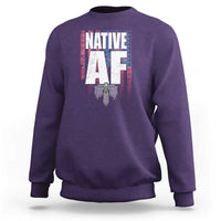 Native American Indian Sweatshirt Native AF Indigenous Vintage Thunderbird - Wonder Print Shop