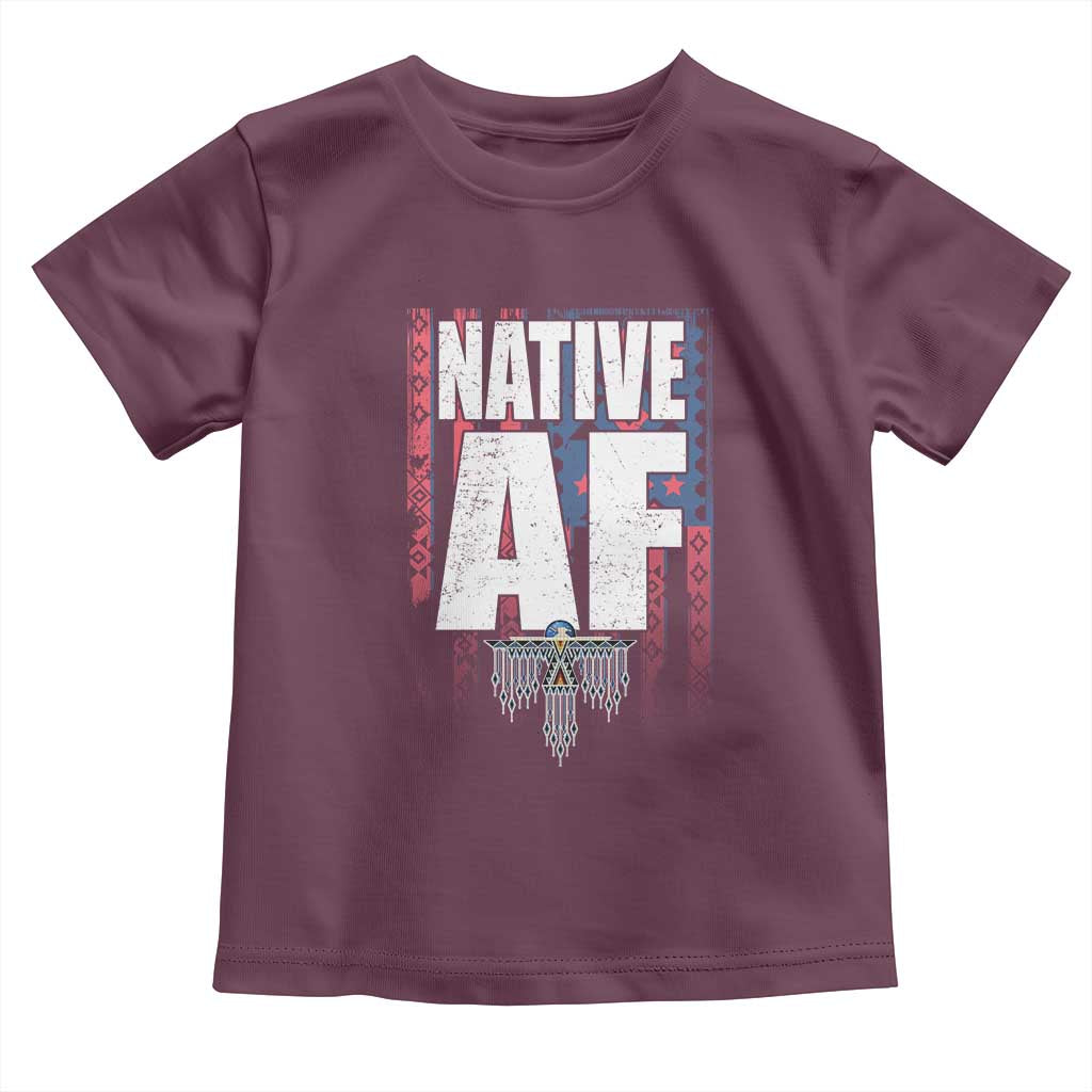 Native American Indian Toddler T Shirt Native AF Indigenous Vintage Thunderbird - Wonder Print Shop