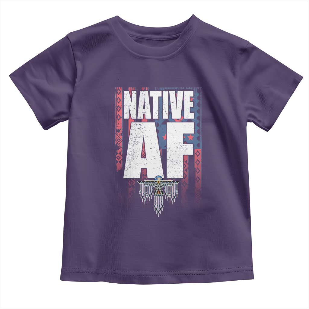 Native American Indian Toddler T Shirt Native AF Indigenous Vintage Thunderbird - Wonder Print Shop