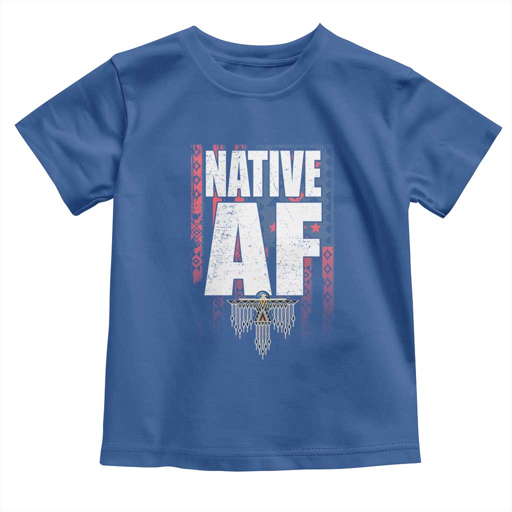 Native American Indian Toddler T Shirt Native AF Indigenous Vintage Thunderbird - Wonder Print Shop