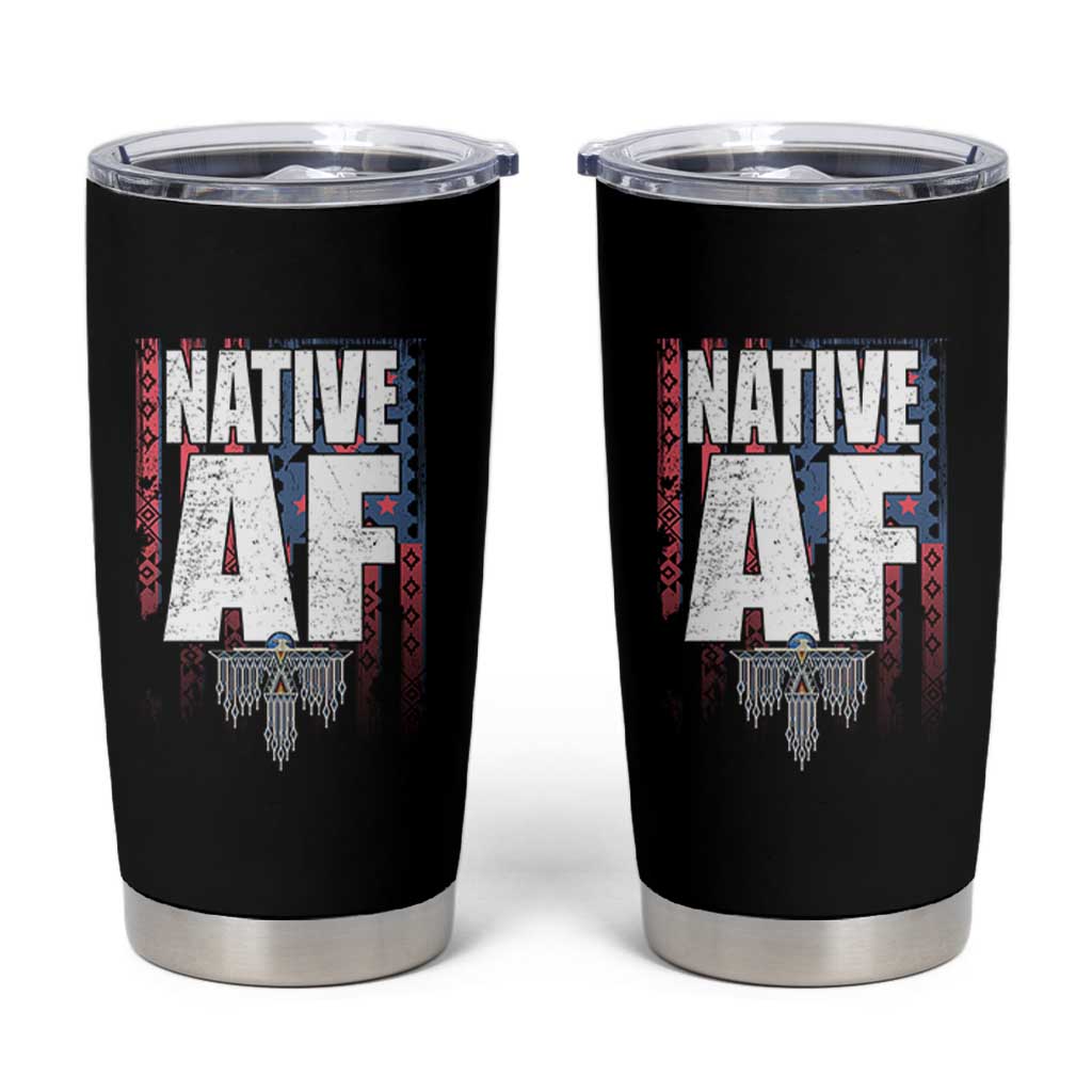 Native American Indian Tumbler Cup Native AF Indigenous Vintage Thunderbird - Wonder Print Shop