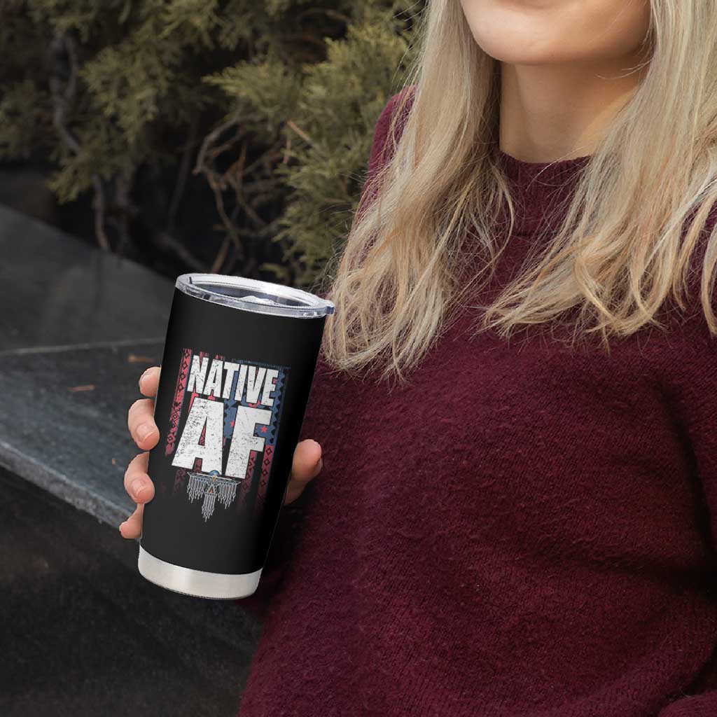 Native American Indian Tumbler Cup Native AF Indigenous Vintage Thunderbird - Wonder Print Shop