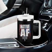 Native American Indian Tumbler With Handle Native AF Indigenous Vintage Thunderbird - Wonder Print Shop