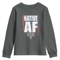 Native American Indian Youth Sweatshirt Native AF Indigenous Vintage Thunderbird - Wonder Print Shop