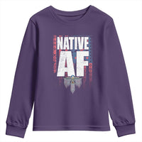 Native American Indian Youth Sweatshirt Native AF Indigenous Vintage Thunderbird - Wonder Print Shop