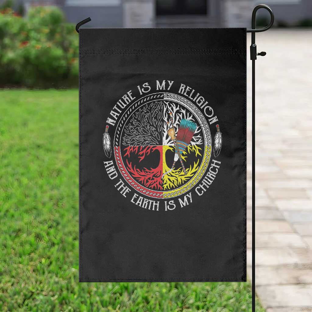 Native Americans Garden Flag Nature Is My Religion And The Earth Is My Church Tree Peyote - Wonder Print Shop