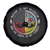 Native Americans Spare Tire Cover Nature Is My Religion And The Earth Is My Church Tree Peyote - Wonder Print Shop