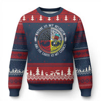 Native Americans Ugly Christmas Sweater Nature Is My Religion And The Earth Is My Church Tree Peyote - Wonder Print Shop