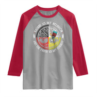 Native Americans Raglan Shirt Nature Is My Religion And The Earth Is My Church Tree Peyote - Wonder Print Shop
