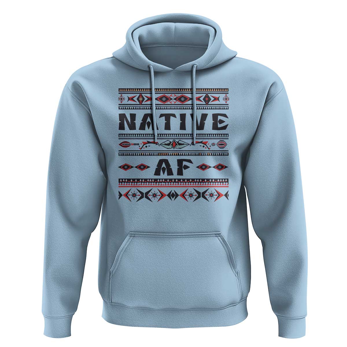 Native American Indian Hoodie Native AF Vintage Beadwork Indigenous Pride - Wonder Print Shop