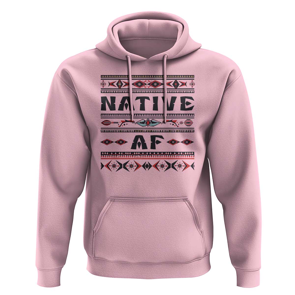Native American Indian Hoodie Native AF Vintage Beadwork Indigenous Pride - Wonder Print Shop