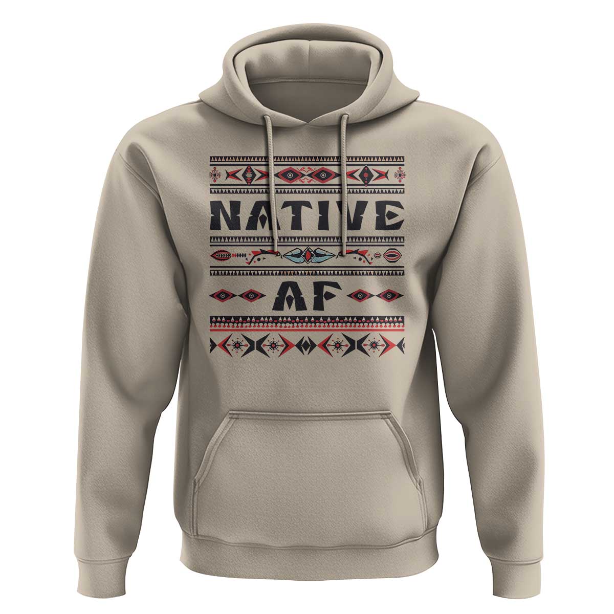 Native American Indian Hoodie Native AF Vintage Beadwork Indigenous Pride - Wonder Print Shop