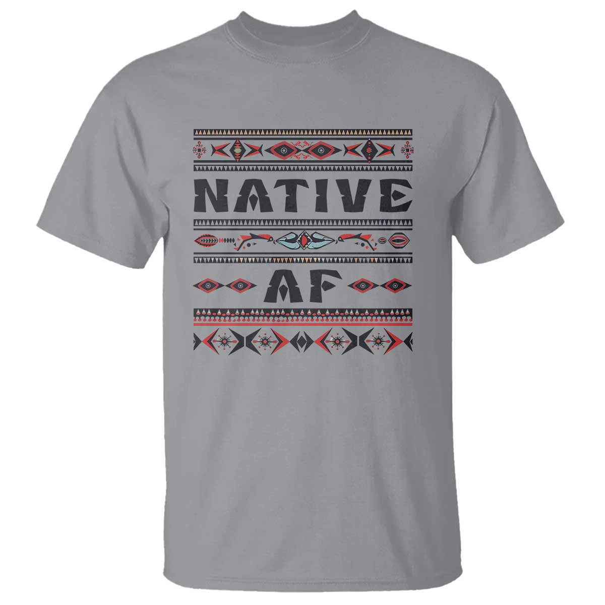 Native American Indian T Shirt Native AF Vintage Beadwork Indigenous Pride - Wonder Print Shop