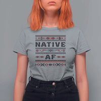 Native American Indian T Shirt For Women Native AF Vintage Beadwork Indigenous Pride - Wonder Print Shop