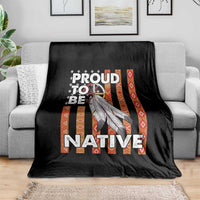 Native American Throw Blanket Proud To Be Native American Flag Tribal Prints Medicine Wheel - Wonder Print Shop