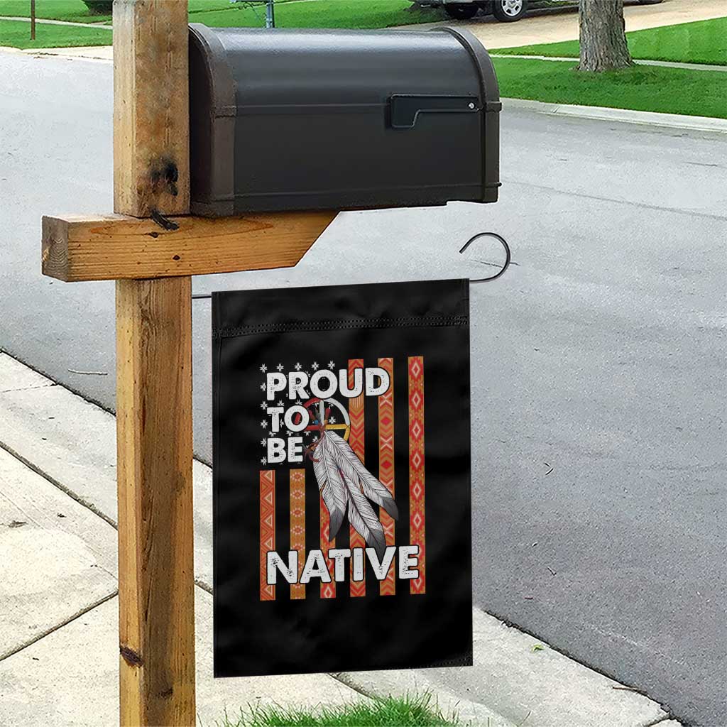 Native American Garden Flag Proud To Be Native American Flag Tribal Prints Medicine Wheel - Wonder Print Shop