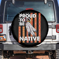 Native American Spare Tire Cover Proud To Be Native American Flag Tribal Prints Medicine Wheel - Wonder Print Shop