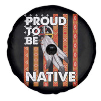 Native American Spare Tire Cover Proud To Be Native American Flag Tribal Prints Medicine Wheel - Wonder Print Shop