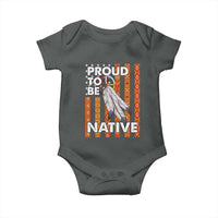 Native American Baby Onesie Proud To Be Native American Flag Tribal Prints Medicine Wheel - Wonder Print Shop