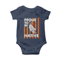 Native American Baby Onesie Proud To Be Native American Flag Tribal Prints Medicine Wheel - Wonder Print Shop