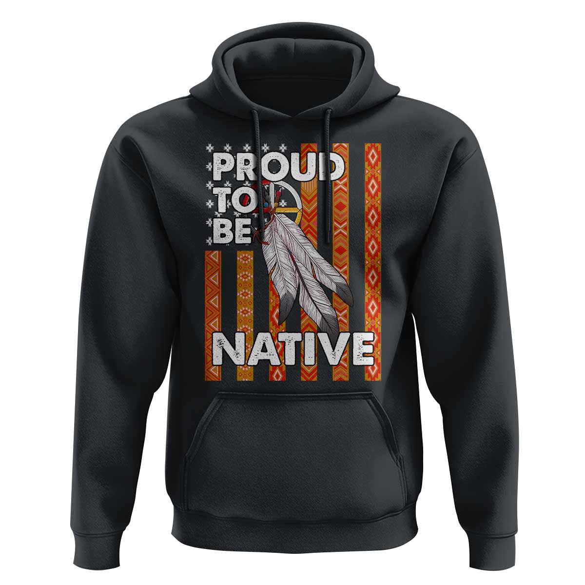 Native American Hoodie Proud To Be Native American Flag Tribal Prints Medicine Wheel - Wonder Print Shop