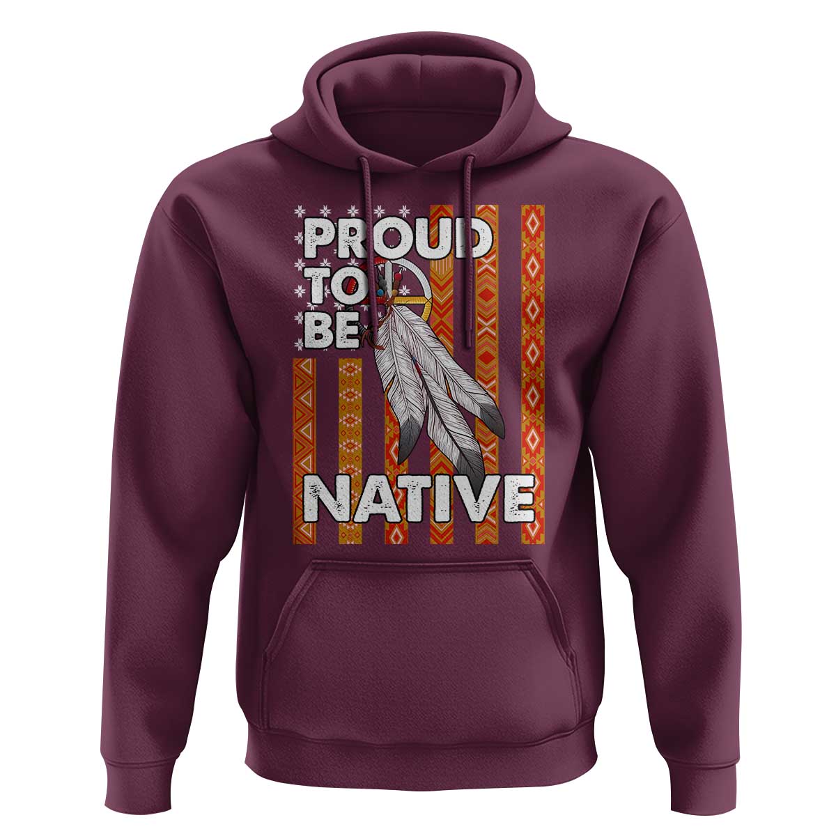 Native American Hoodie Proud To Be Native American Flag Tribal Prints Medicine Wheel - Wonder Print Shop