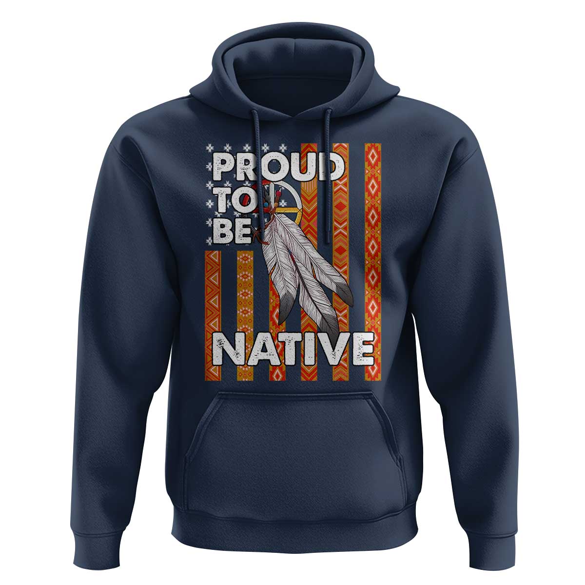Native American Hoodie Proud To Be Native American Flag Tribal Prints Medicine Wheel - Wonder Print Shop