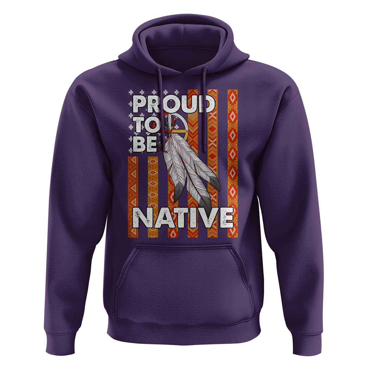 Native American Hoodie Proud To Be Native American Flag Tribal Prints Medicine Wheel - Wonder Print Shop