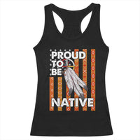 Native American Racerback Tank Top Proud To Be Native American Flag Tribal Prints Medicine Wheel - Wonder Print Shop