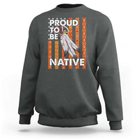 Native American Sweatshirt Proud To Be Native American Flag Tribal Prints Medicine Wheel - Wonder Print Shop