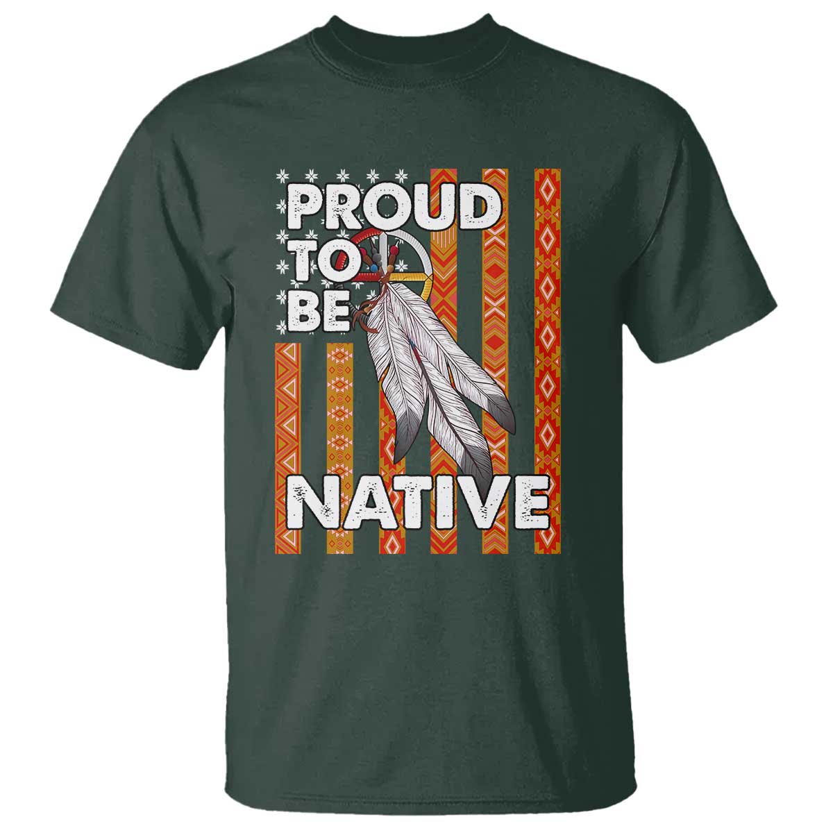 Native American T Shirt Proud To Be Native American Flag Tribal Prints Medicine Wheel - Wonder Print Shop