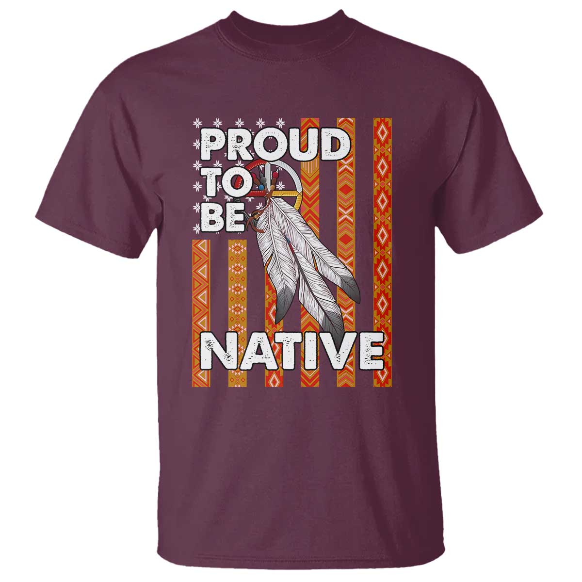 Native American T Shirt Proud To Be Native American Flag Tribal Prints Medicine Wheel - Wonder Print Shop
