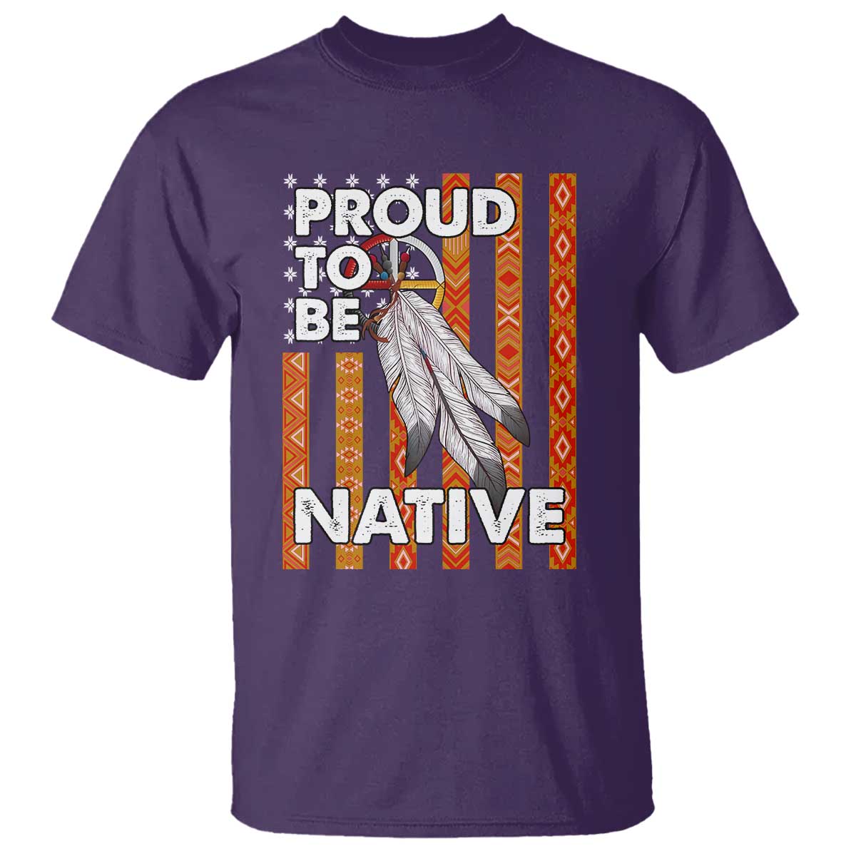 Native American T Shirt Proud To Be Native American Flag Tribal Prints Medicine Wheel - Wonder Print Shop