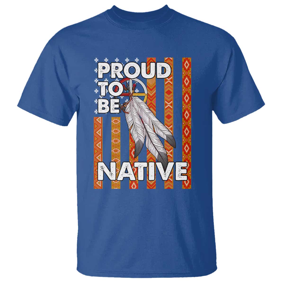 Native American T Shirt Proud To Be Native American Flag Tribal Prints Medicine Wheel - Wonder Print Shop