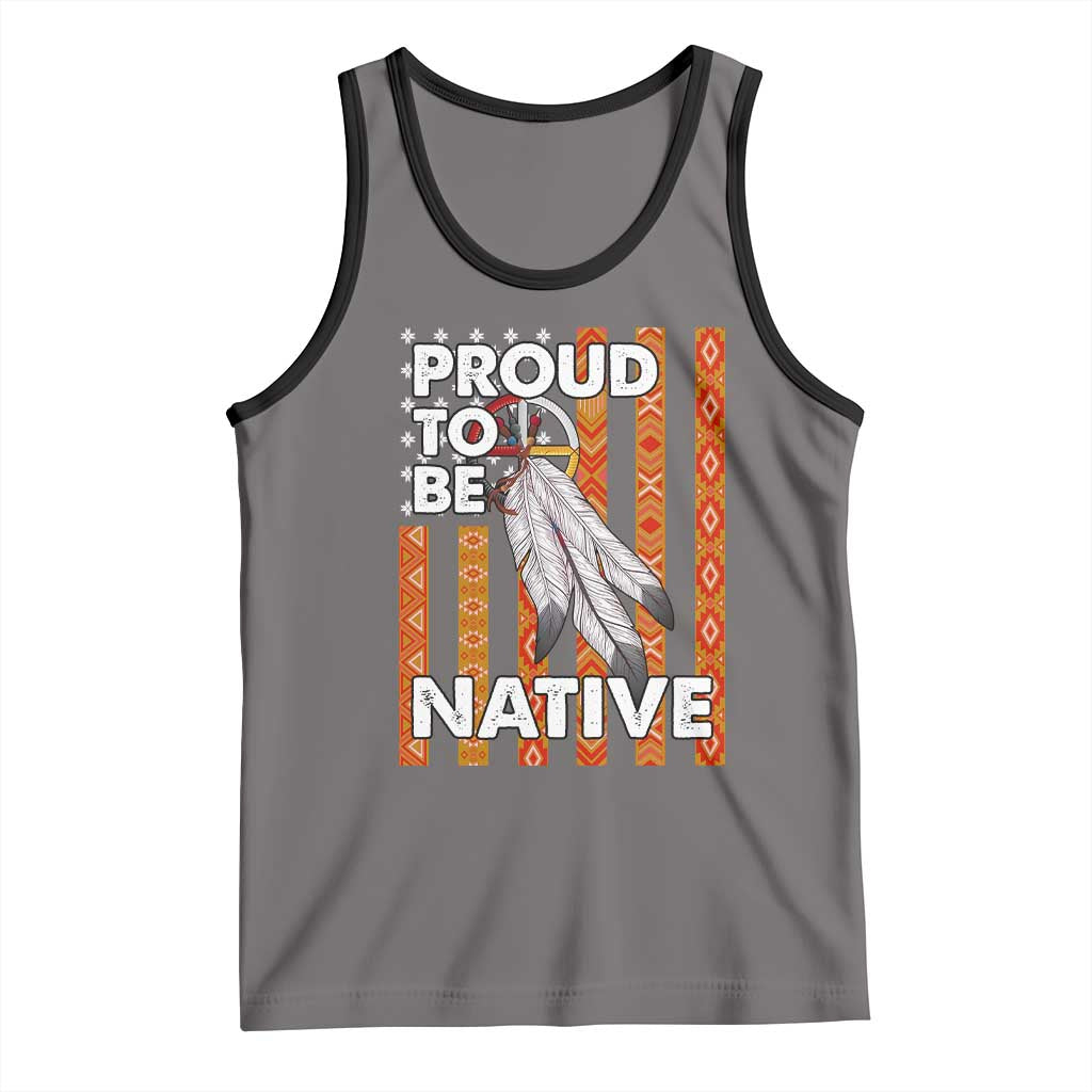 Native American Tank Top Proud To Be Native American Flag Tribal Prints Medicine Wheel - Wonder Print Shop