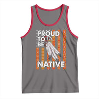 Native American Tank Top Proud To Be Native American Flag Tribal Prints Medicine Wheel - Wonder Print Shop