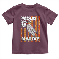 Native American Toddler T Shirt Proud To Be Native American Flag Tribal Prints Medicine Wheel - Wonder Print Shop