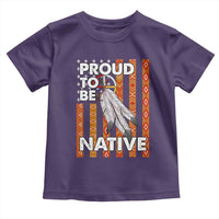 Native American Toddler T Shirt Proud To Be Native American Flag Tribal Prints Medicine Wheel - Wonder Print Shop