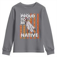 Native American Youth Sweatshirt Proud To Be Native American Flag Tribal Prints Medicine Wheel - Wonder Print Shop