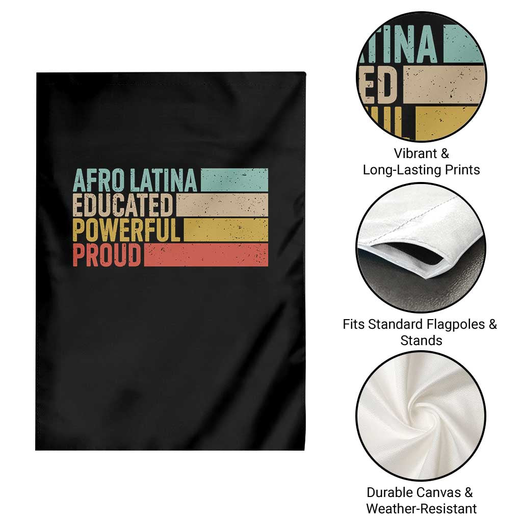 Afro Latina Garden Flag Educated Powerful Proud Hispanic Heritage Month - Wonder Print Shop