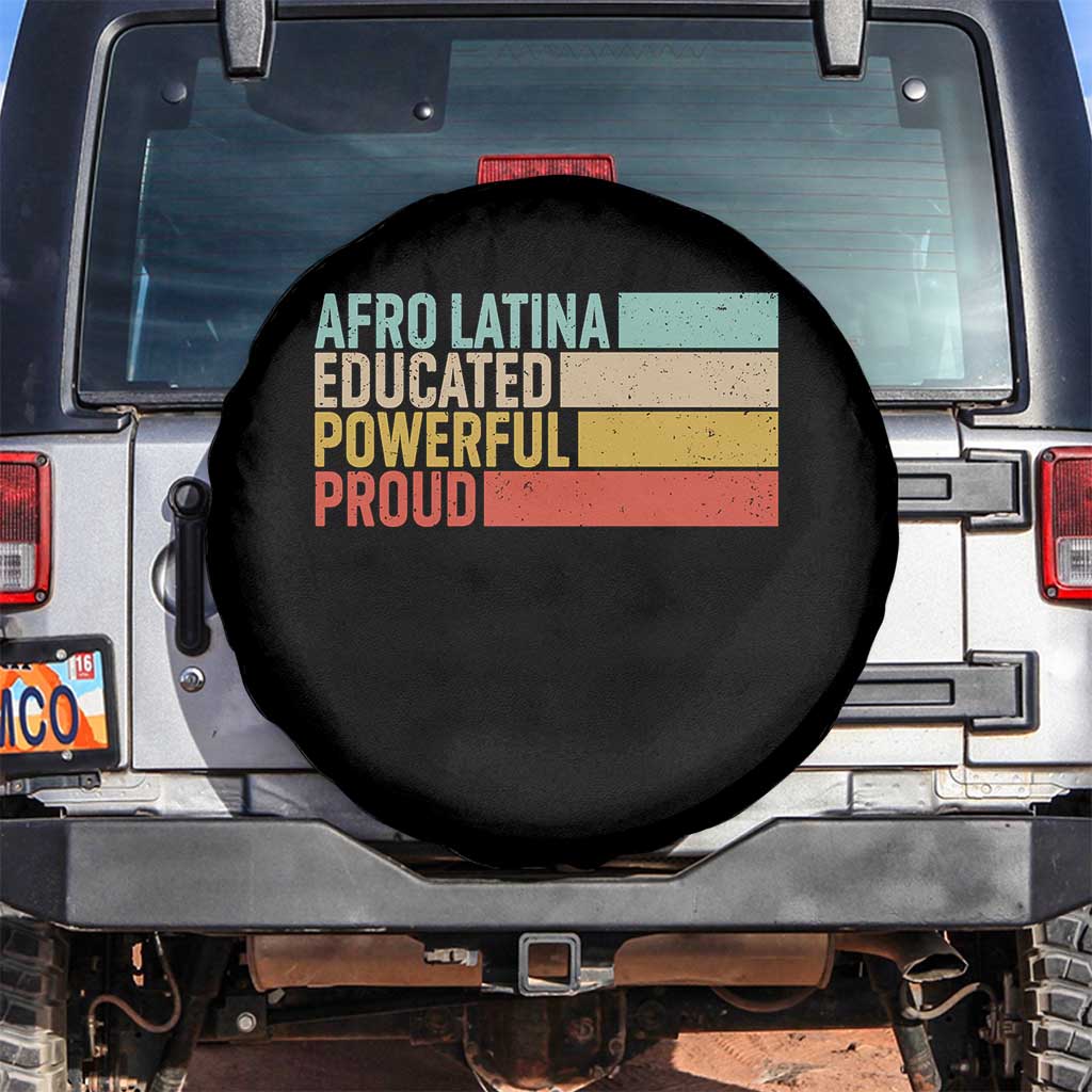 Afro Latina Spare Tire Cover Educated Powerful Proud Hispanic Heritage Month - Wonder Print Shop