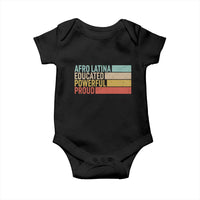 Afro Latina Baby Onesie Educated Powerful Proud Hispanic Heritage Month - Wonder Print Shop