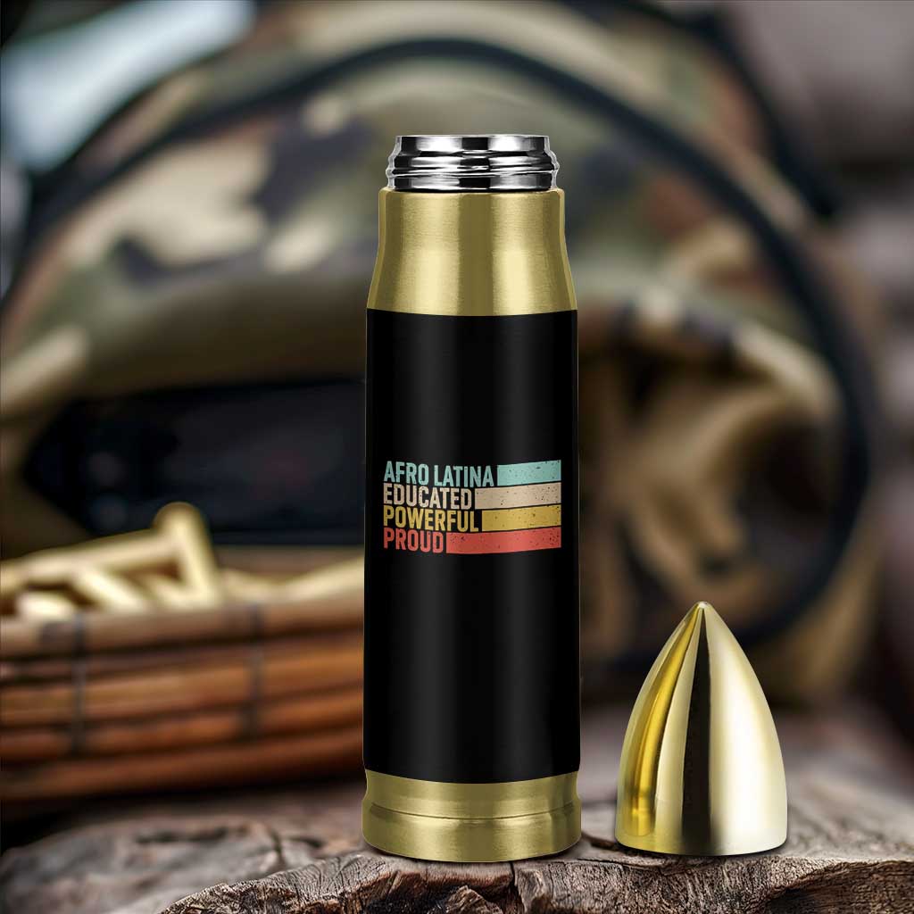 Afro Latina Bullet Tumbler Educated Powerful Proud Hispanic Heritage Month - Wonder Print Shop