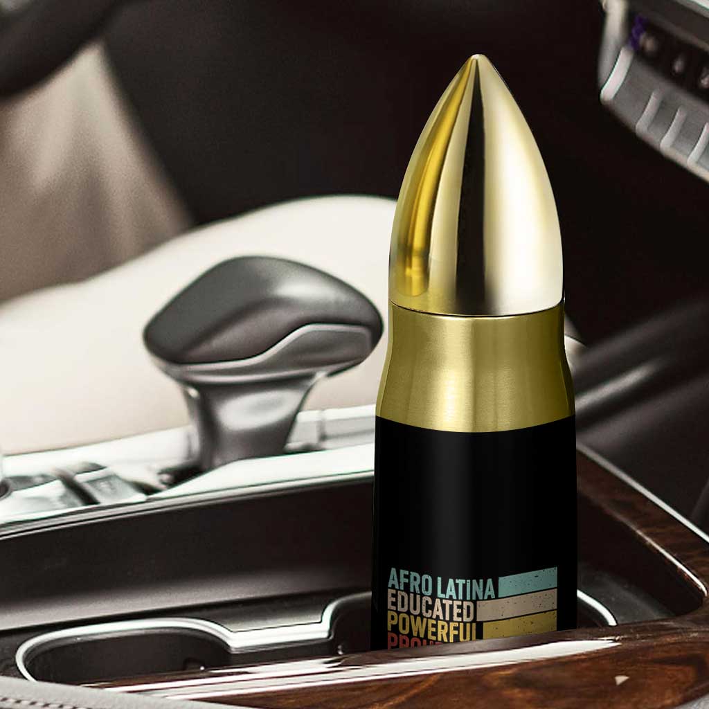 Afro Latina Bullet Tumbler Educated Powerful Proud Hispanic Heritage Month - Wonder Print Shop