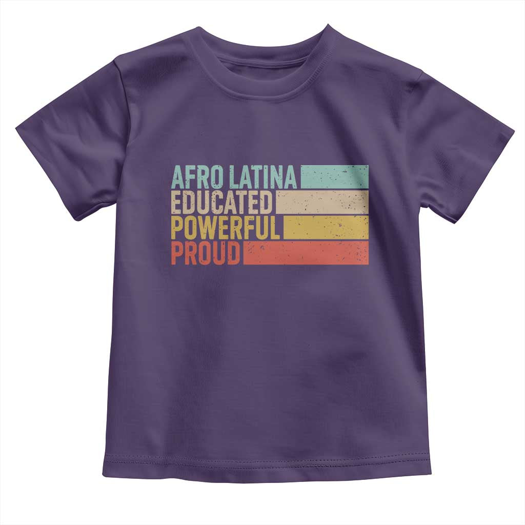 Afro Latina Toddler T Shirt Educated Powerful Proud Hispanic Heritage Month - Wonder Print Shop