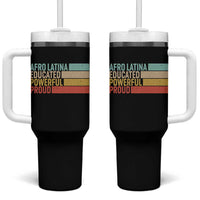Afro Latina Tumbler With Handle Educated Powerful Proud Hispanic Heritage Month - Wonder Print Shop