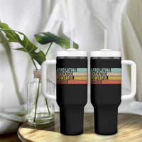 Afro Latina Tumbler With Handle Educated Powerful Proud Hispanic Heritage Month - Wonder Print Shop