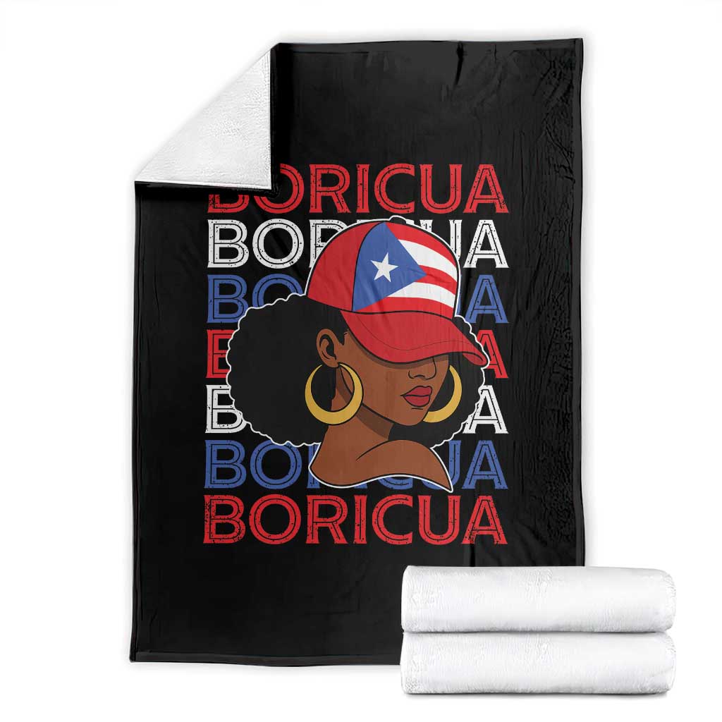 Puerto Rico Boricua Girl  Proud Puerto Rican Hispanic Heritage Throw Blanket - Wonder Print Shop
